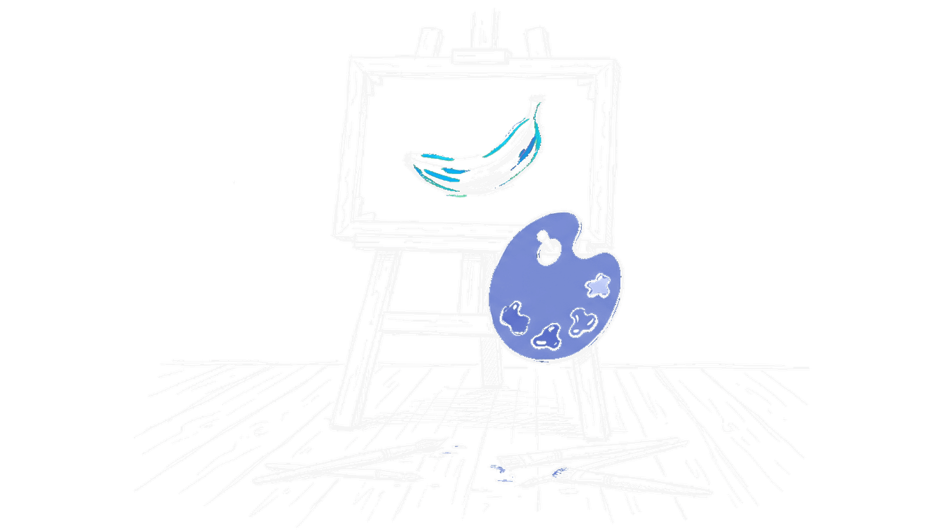 Illustration eines Farbpaletten-Rades mit Pinsel und schnellen Bewegungslinien – symbolisiert Googles schnelle Bildgenerierung mit Nano Banana 2