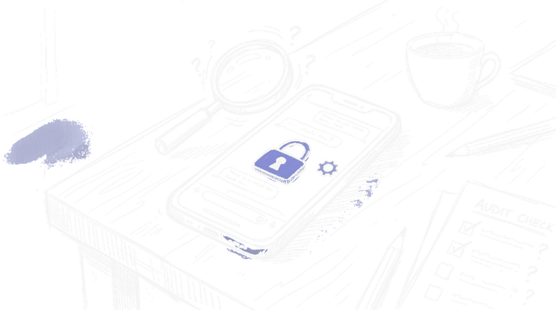 Illustration eines Smartphones mit Schloss-Symbol, kinewsletter.ch Stil