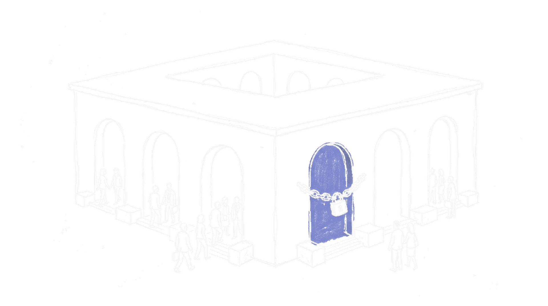 Illustration eines Pentagon-Symbols mit sieben Firmen-Logos eingefügt, ein achtes Logo (Anthropic) wird ferngehalten, kinewsletter.ch Stil