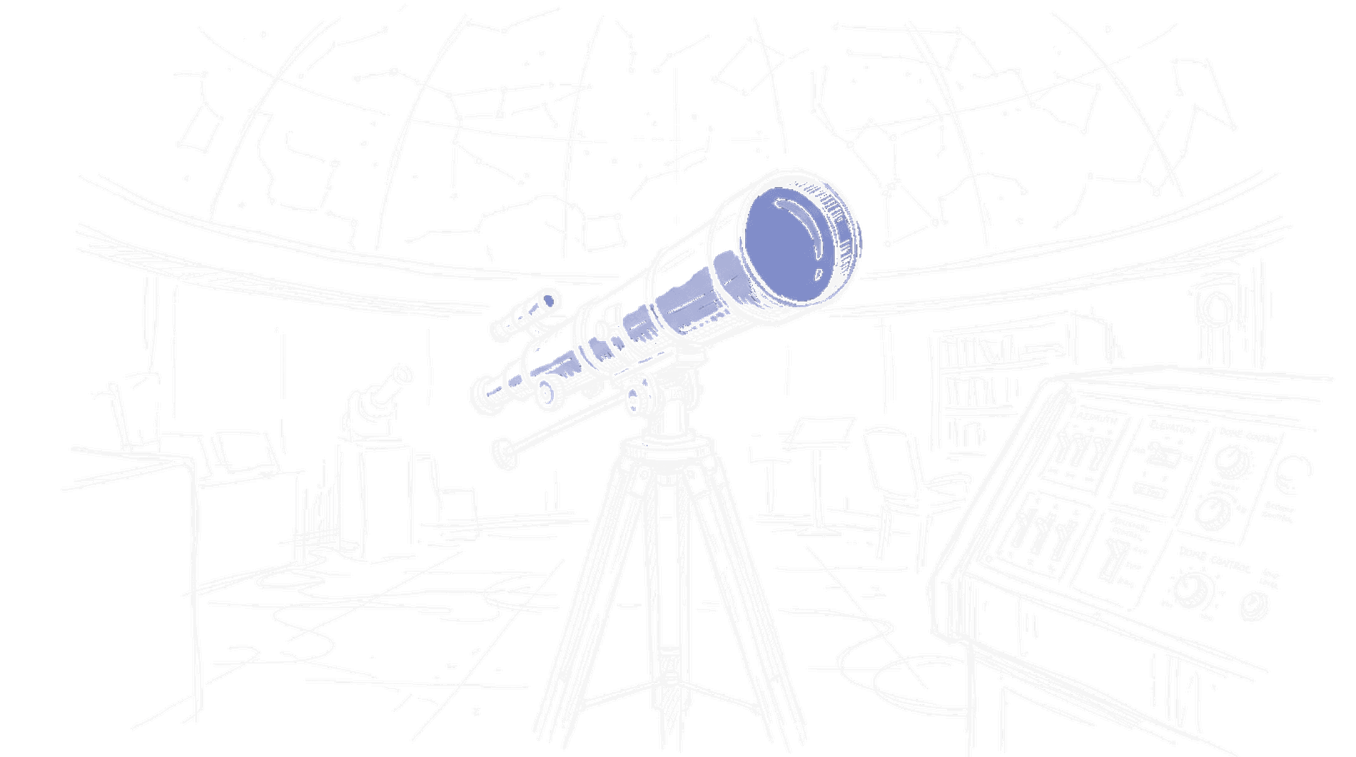 Planetarium mit Teleskop und Sternenkarte, kinewsletter.ch Stil