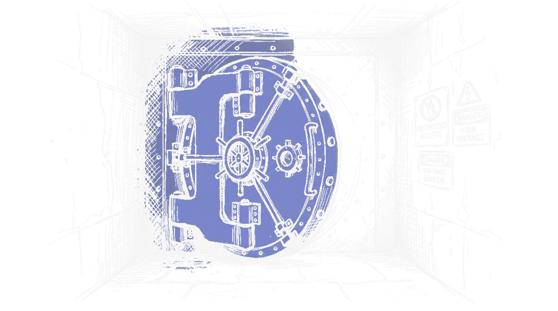 Illustration einer Tresor-Tür, kinewsletter.ch Stil